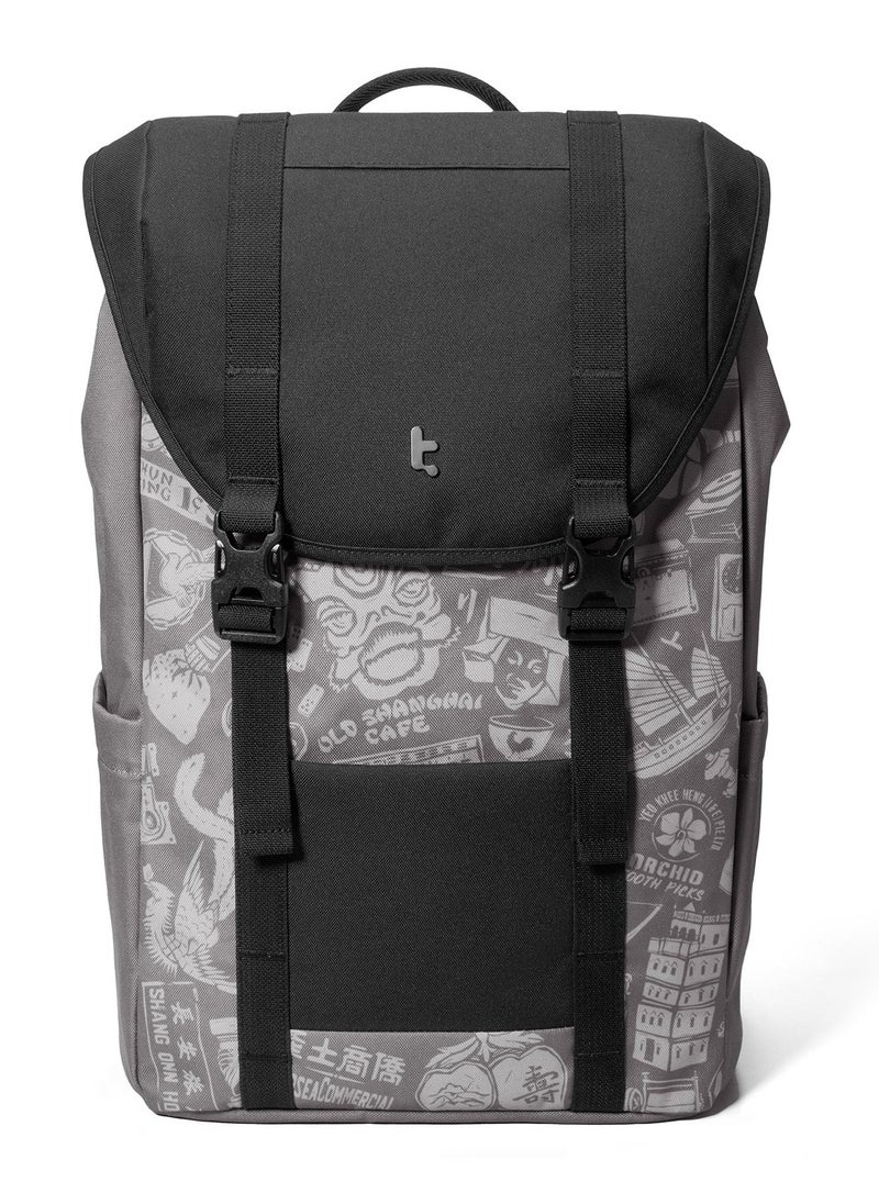 Tomtoc Vintpack OCHM TA1 Flap Laptop Backpack, Lightweight, Water-Resistant Travel Casual Daypack, Slim Durable Work-pack Rucksack for 13-16 Inch MacBook Laptop, Large Capacity, Eco-Friendly Backpack 22L  - Image 1