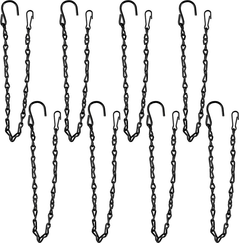 Tim Tim Agro 8 Pack 19.7 Inch Hanging Chain for Hanging Bird Feeders, Planters, Baskets, Billboards, Lanterns, Ornaments, Black - Image 1