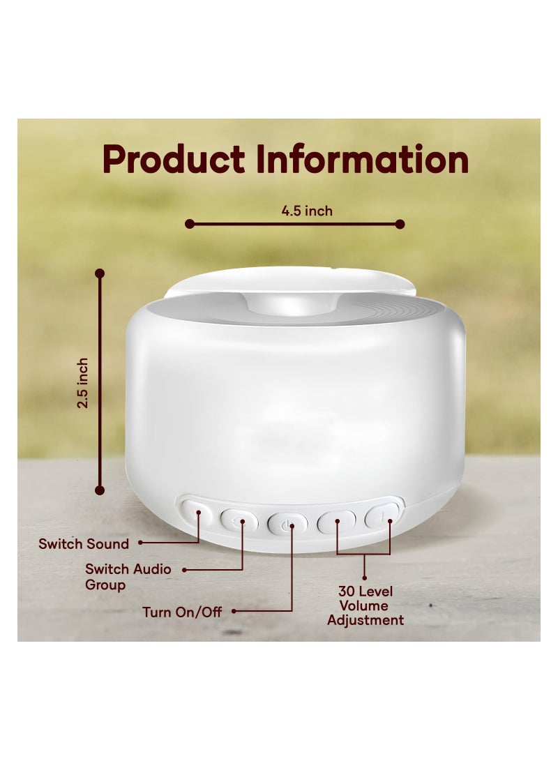 KASTWAVE White Noise Machine, Sound Machine for Sleeping Adults Kids 30 Non-looping Natural Soothing Sounds, Portable Baby Sound Machine, 3 Timer Memory Function, 30 Level Volume Light White Noise - Image 5