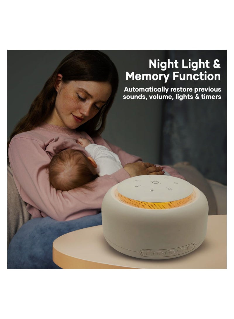 KASTWAVE White Noise Machine, Sound Machine for Sleeping Adults Kids 30 Non-looping Natural Soothing Sounds, Portable Baby Sound Machine, 3 Timer Memory Function, 30 Level Volume Light White Noise - Image 3