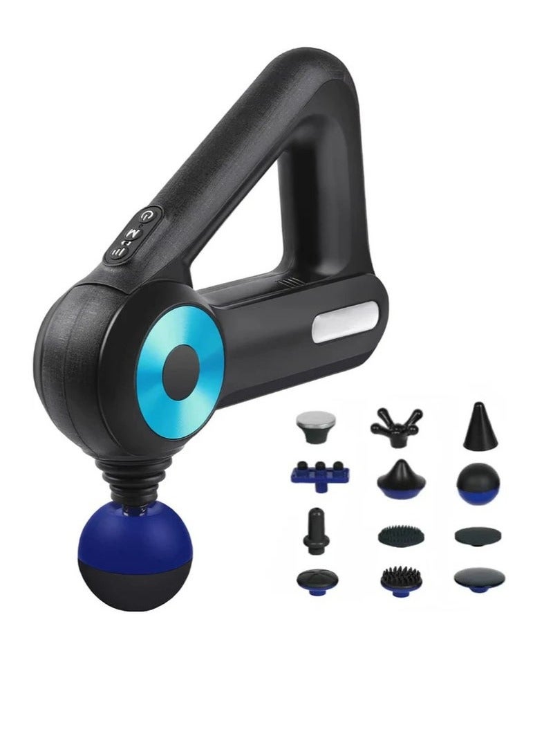 TIGER Deep Tissue Massage Gun for Back, Neck & Muscle Pain Relief – Powerful Percussion Massager with Multiple Speed Levels & Interchangeable Heads – Quiet, Portable & Rechargeable for Home, Gym & Office Use – Handheld Electric Massager for Quick Recovery & Relaxation - Image 1