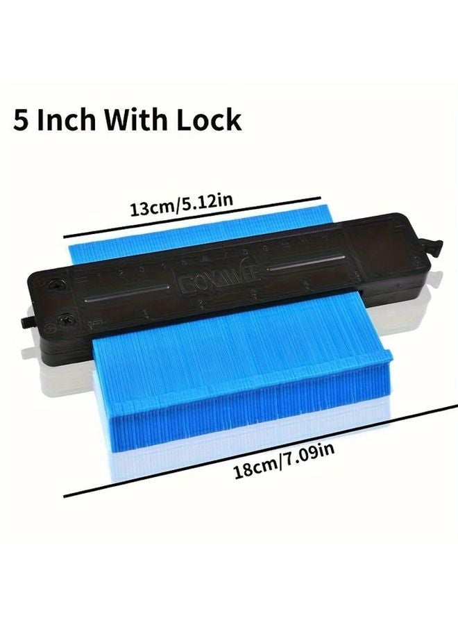 5 Inch Blue Contour Gauge Profile Tool With Lock For Flooring Carpenter DIY - Image 1