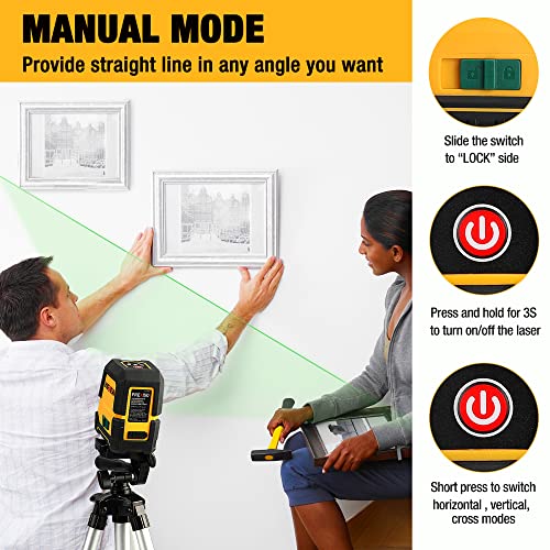 PREXISO Laser Level Self Leveling - 100Ft Rechargeable Cross Line Laser, Green Line leveler Tool for Construction, Floor Tile, Home Renovation with Magnetic Pivoting Base, Target Plate & Portable Bag - Image 4