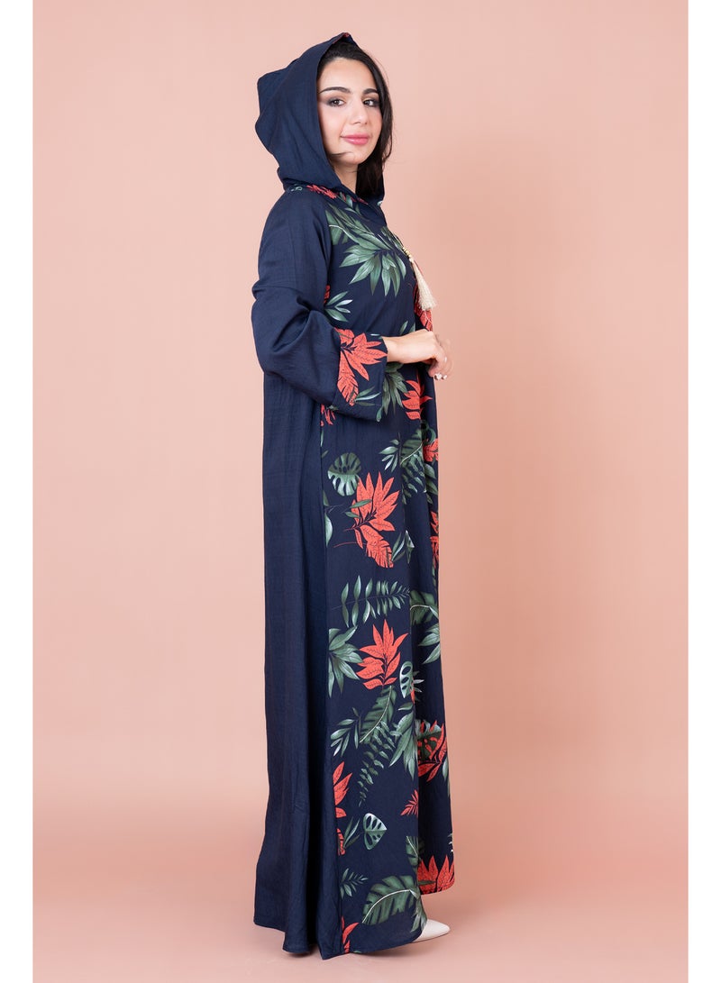 IKKXA Maghrebi Leaf Hooded Jalabiya - Image 3