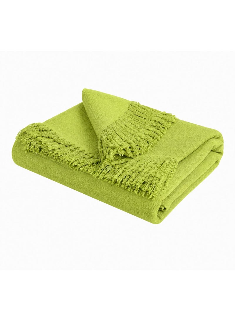 Summer Coverlet 220*240 - Cotton 100%- Lemon Green