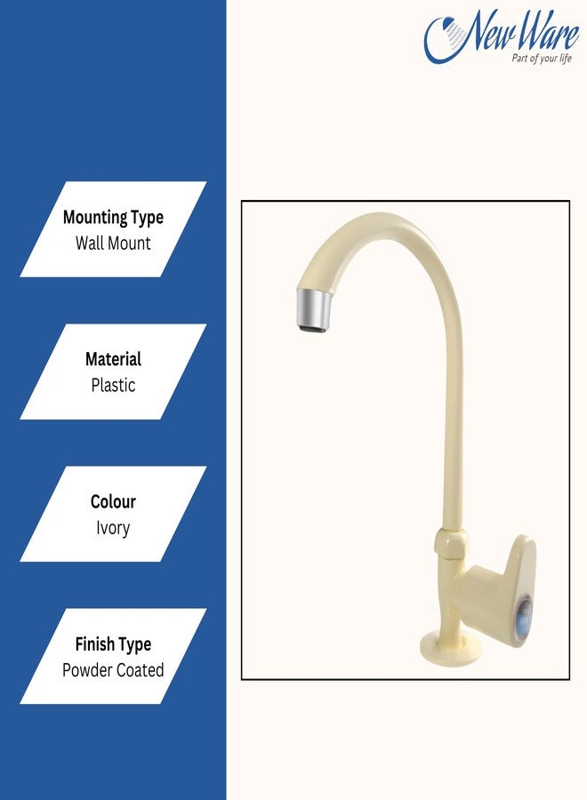 NEW WARE PVC Swan Neck Tap with Big Neck & Wall Flange | Plastic Sink Cock for Kitchen, Bathroom & Wash Basin - Image 5