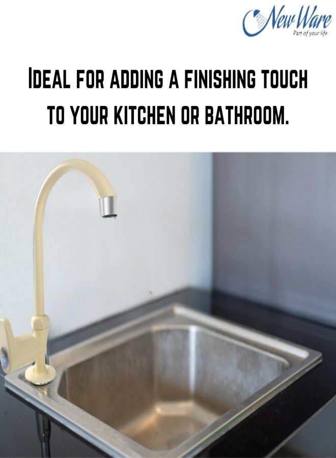 NEW WARE PVC Swan Neck Tap with Big Neck & Wall Flange | Plastic Sink Cock for Kitchen, Bathroom & Wash Basin - Image 2