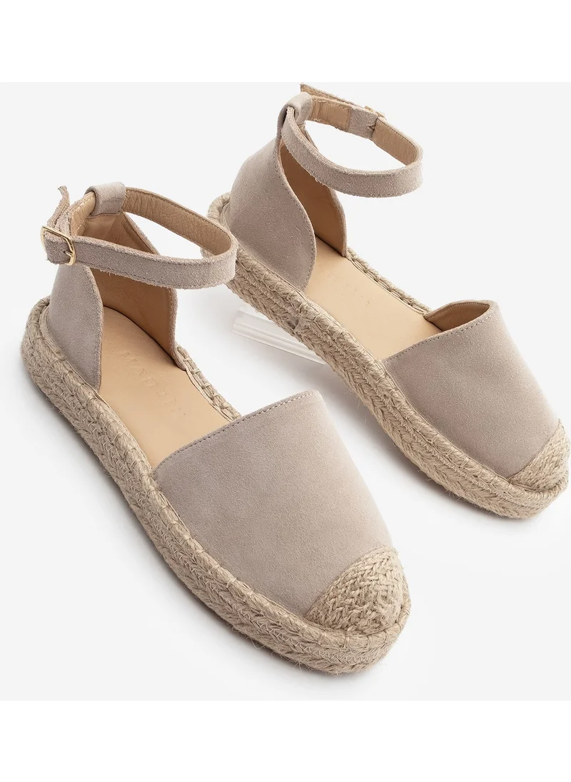 مارجين Women's Leather Ankle-Strap Jute Espadrille Sandals Zoder