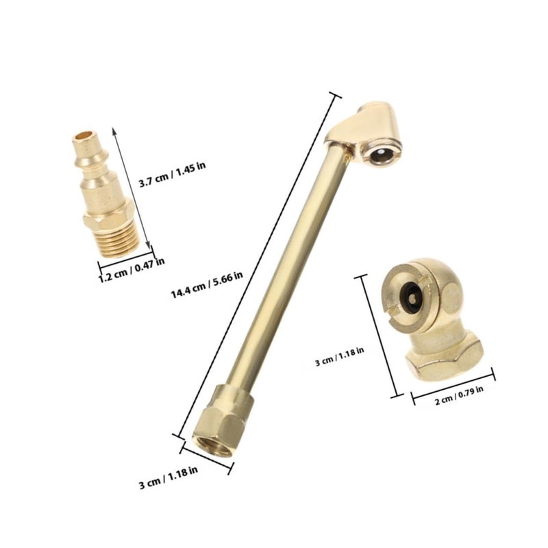 Heavy Duty 1 4 Inch Air Chuck Set 4pcs Copper Quick Connect Tire Inflator Tips with Swivel Hose - Image 3