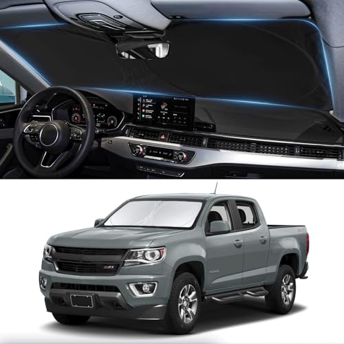 BOODANCARS for Chevy Colorado 2026 Windshield Sun Shade Sunshade for Chevrolet Colorado 20152023 2024 2025 Truck Accessories Windshield Cover 210T Reflective Front Window Protector Blocks UV Car Sun Visor - Image 1