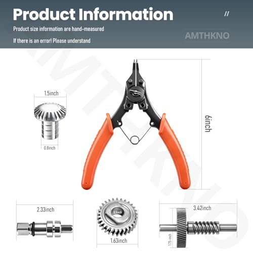 AMTHKNO Worm Gear Kit for KitchenAid/Whirl-pool 5QT & 6QT Stand Mixer, Replaces 9706529 9709511 9703337 9709231, Contain 4 Oz Food Grade Grease, Mixer Attachment Holders, Pasta Attachment Shear Shaft Coupler - Image 2