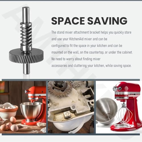 AMTHKNO Worm Gear Kit for KitchenAid/Whirl-pool 5QT & 6QT Stand Mixer, Replaces 9706529 9709511 9703337 9709231, Contain 4 Oz Food Grade Grease, Mixer Attachment Holders, Pasta Attachment Shear Shaft Coupler - Image 5