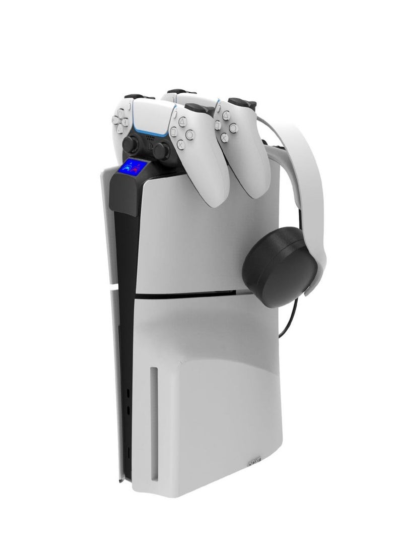 Controller Charging Dock Station for PS5 & PS5Slim Controller Fast Dual Controller Charger with LED Indicator Storage Stand Applicable with PS5Slim Console - Image 5