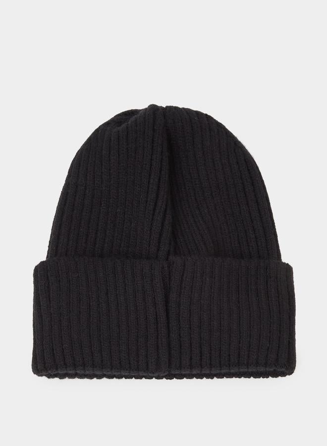 Styli Black Ribbed Knit Beanie - Image 3