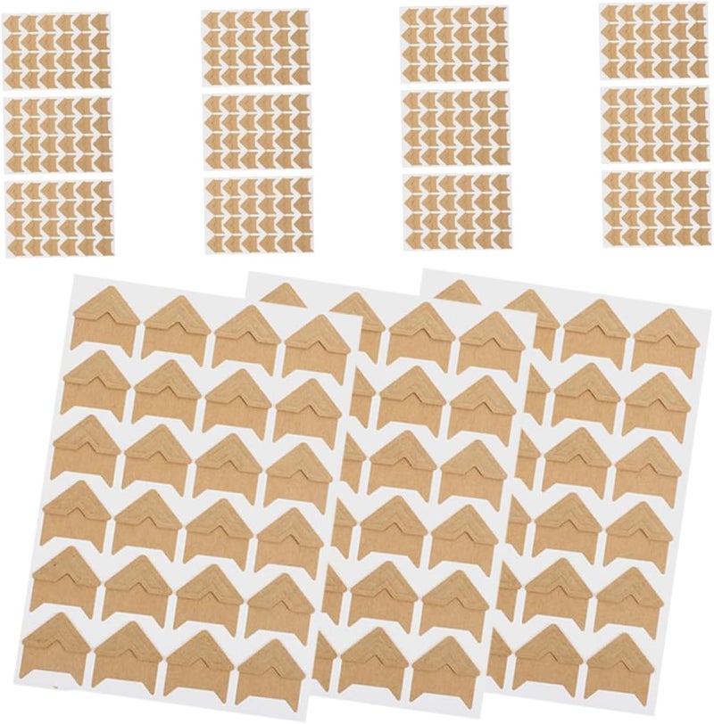 DOITOOL 15Sheets Retro Photo Corner Stickers Self Adhesive Vintage Picture Corners for DIY Scrapbook Memory Album Diary and Craft Projects Strong Adhesion Generous Supply - Image 1