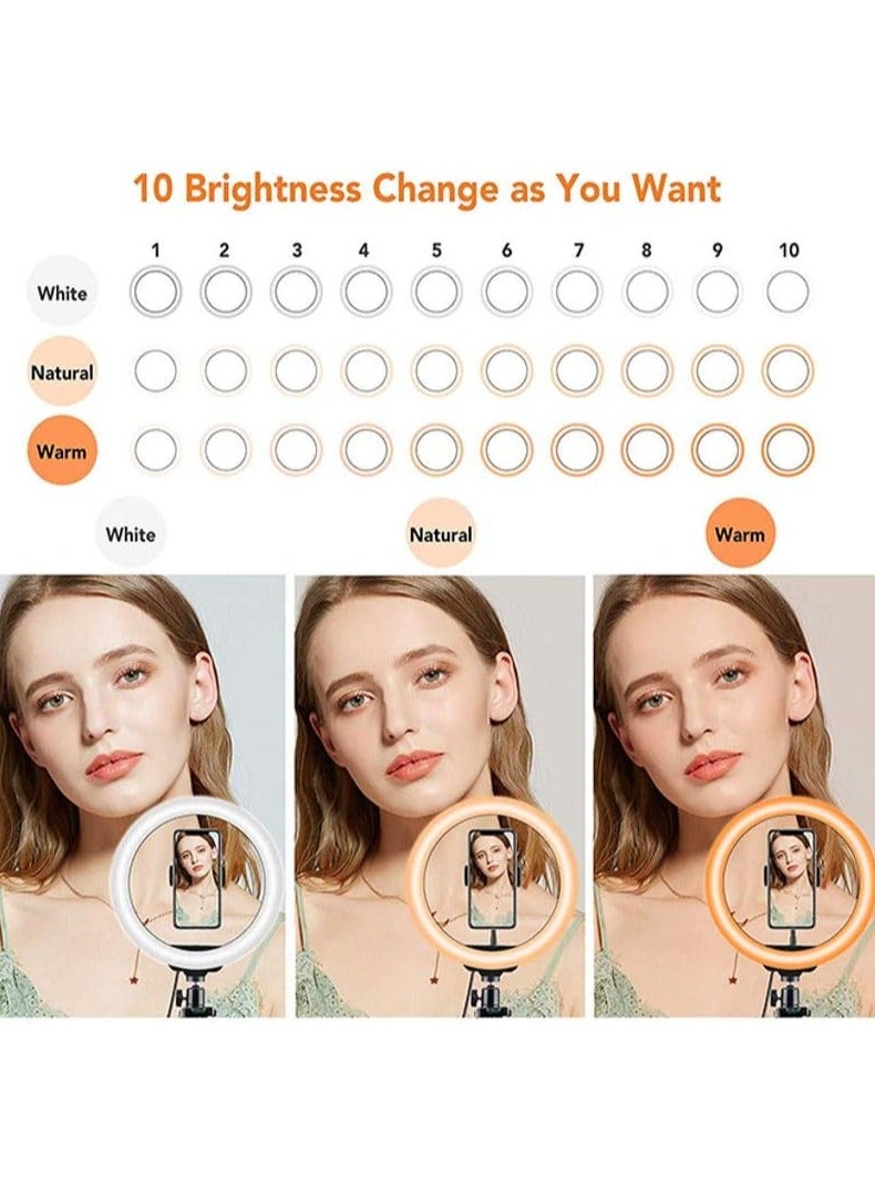 Dimmable LED Ring Light  10inch With Tripod Stand Multicolour - Image 5