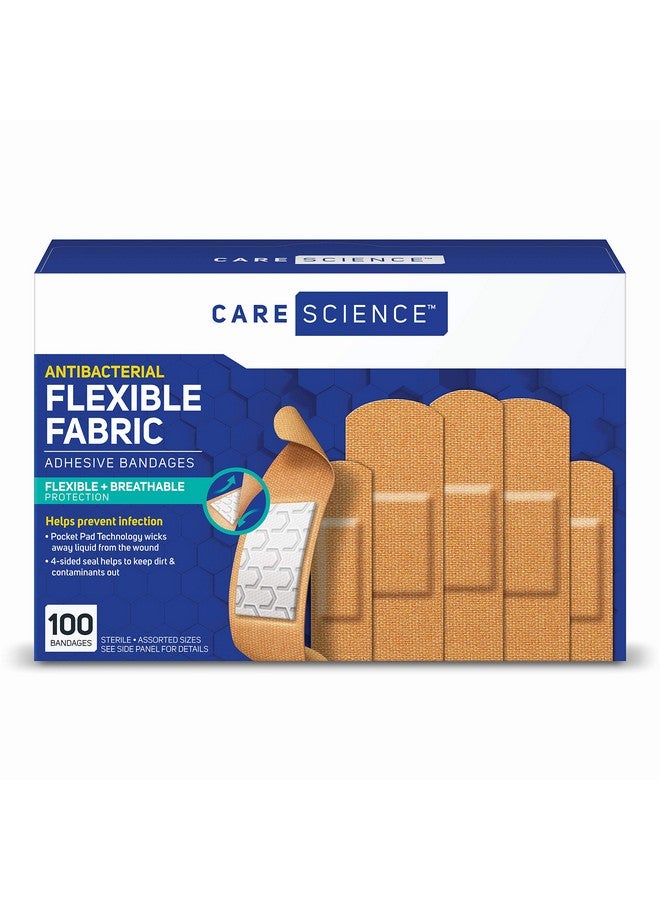 Care Science Fabric Adhesive Bandages, 100 ct Assorted Sizes | Flexible + Breathable Protection Helps Prevent Infection for First Aid and Wound Care - Image 1