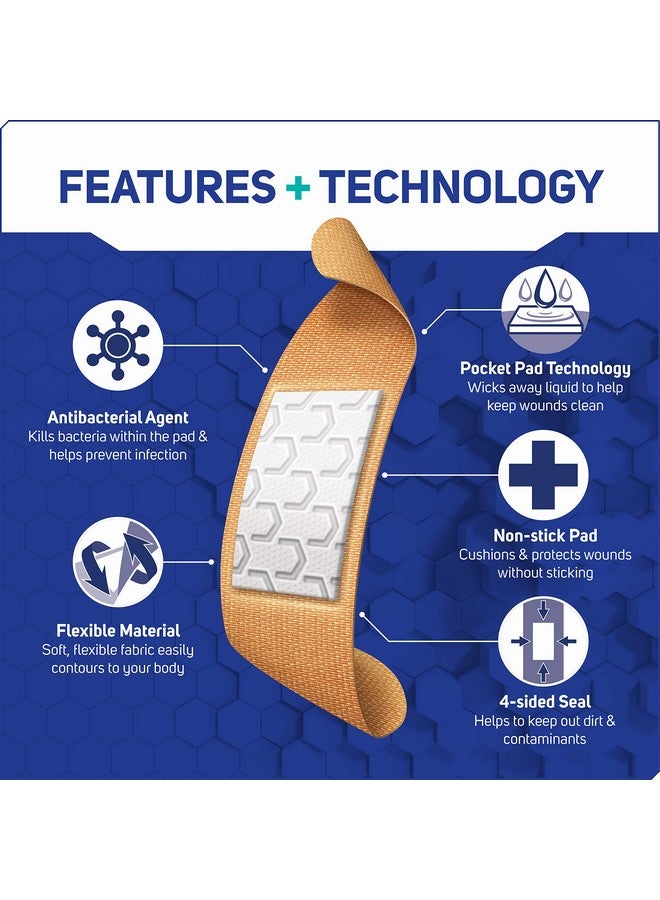 Care Science Fabric Adhesive Bandages, 100 ct Assorted Sizes | Flexible + Breathable Protection Helps Prevent Infection for First Aid and Wound Care - Image 3