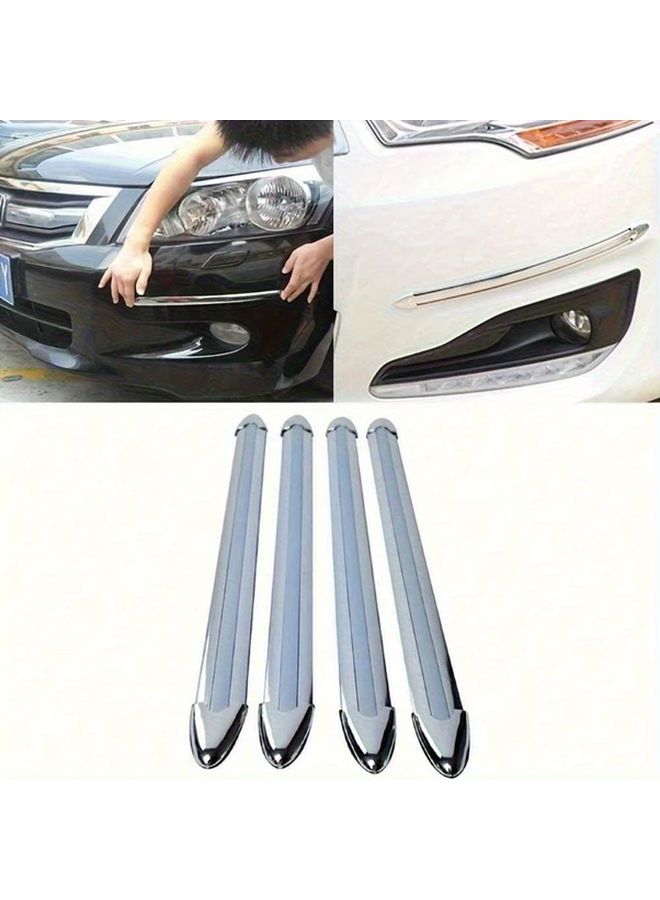 4Pcs Silvery SUV Edge Anti Collision Strips Protect Bumper from Scratches - Image 5
