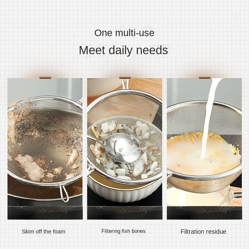 1 3pcs Set Of Stainless Steel Slotted Spoons With Double Ear Wooden Handle Multifunctional Cooking Kitchen Tool For Ramadan New Year And Easter Gifts - Image 5