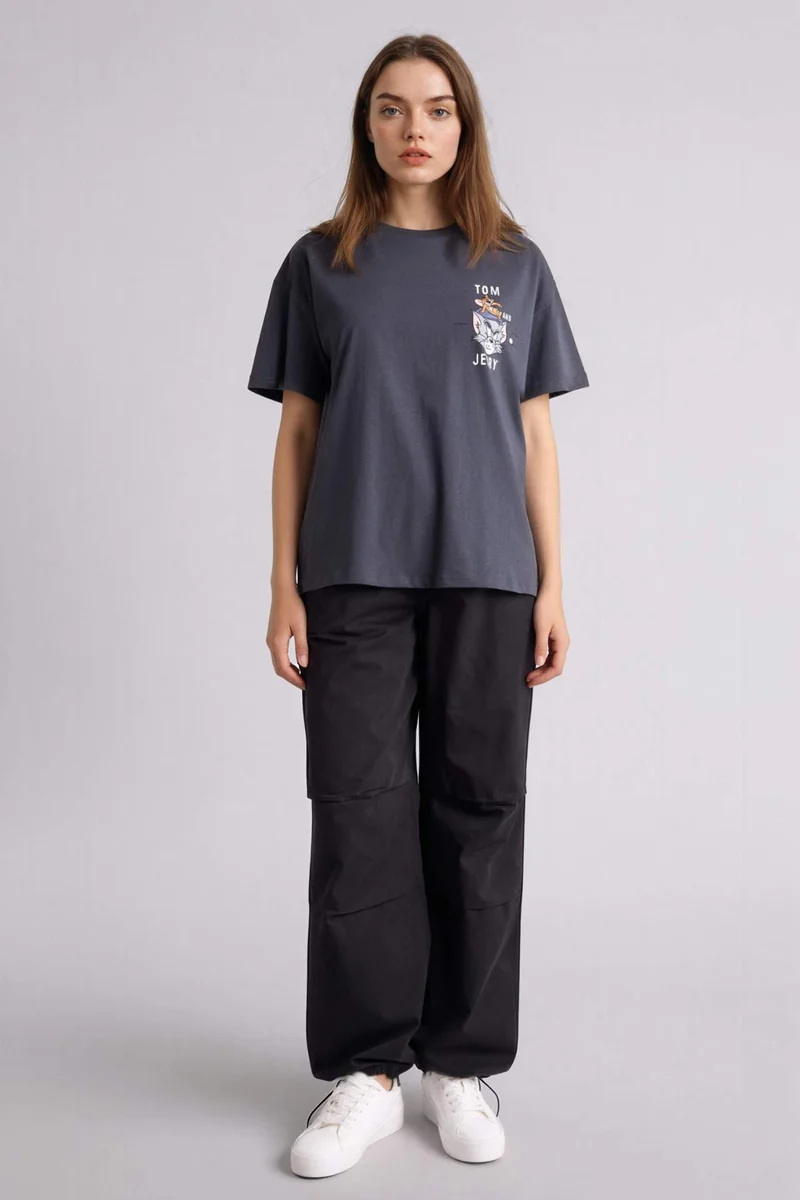 Defacto Oversize Tom and Jerry Print T-Shirt