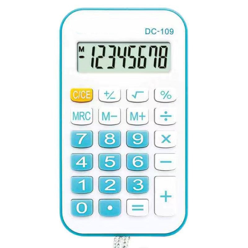 Pocket Calculator: Blue ABS Material - Portable Lightweight Mini Calculator for Office School Students - Image 1