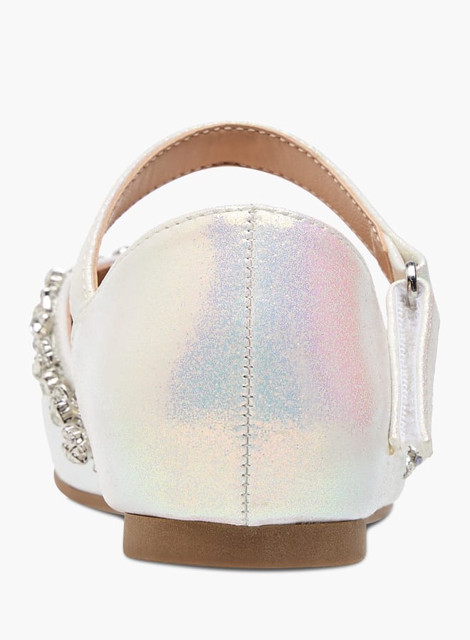 JUNIORS Girls Embellished Closed Toe Shoes with Hook and Loop Closure - Image 5