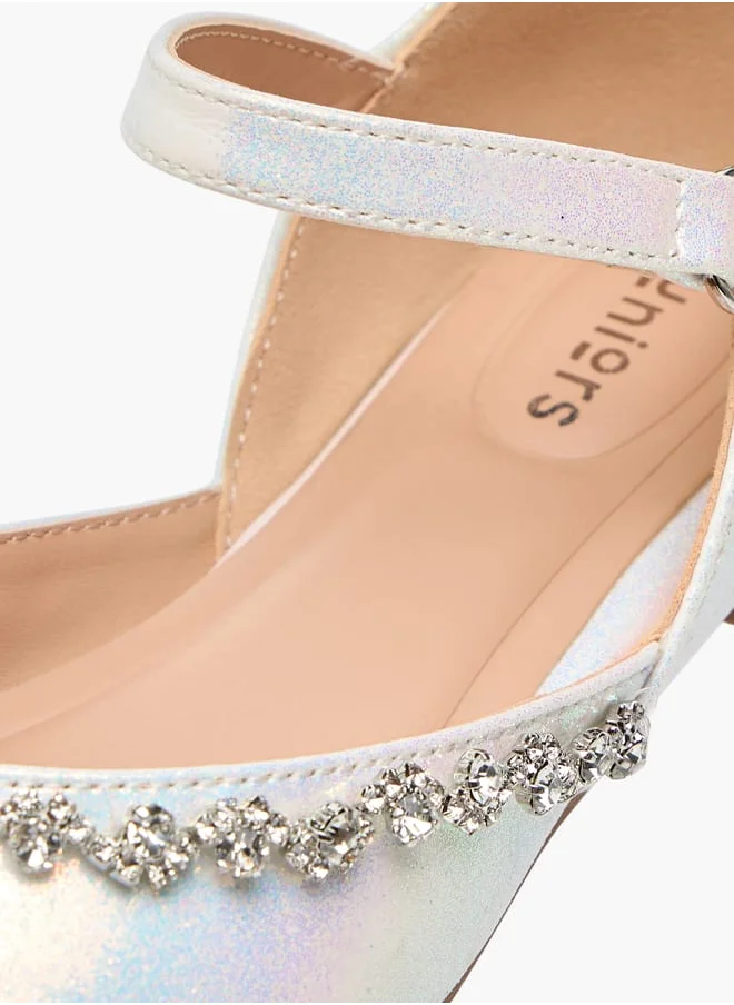 JUNIORS Girls Embellished Closed Toe Shoes with Hook and Loop Closure Ramadan Collection