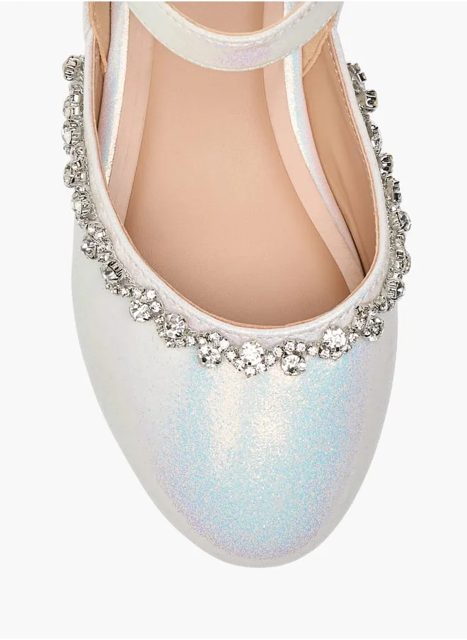 JUNIORS Girls Embellished Closed Toe Shoes with Hook and Loop Closure Ramadan Collection