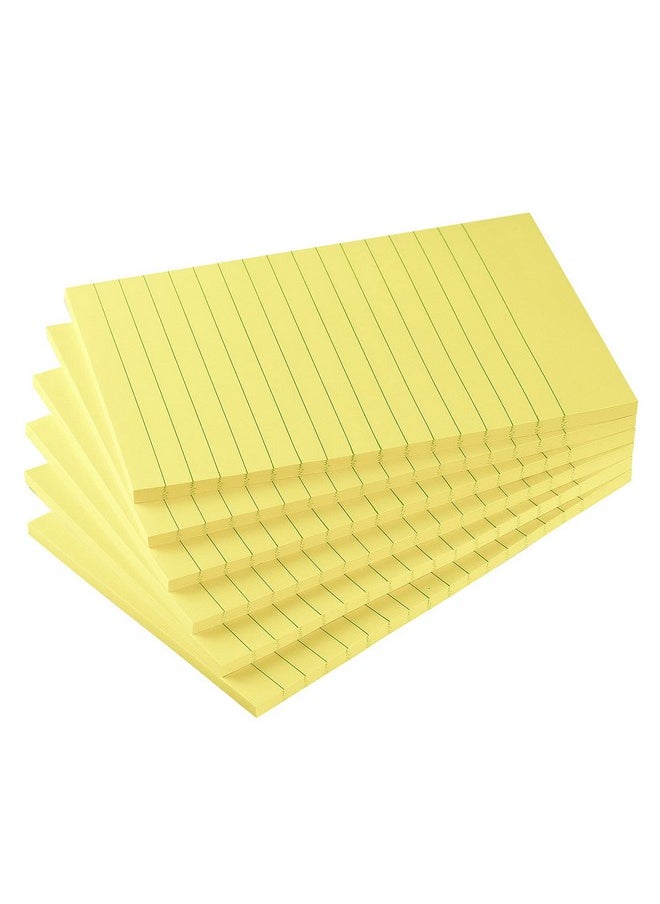Early Buy 6 Pads Lined Sticky Notes With Lines 4X6 Selfstick Notes Bright Color Sticky Notes 45 Sheets/Pad (Yellow)  - Image 1