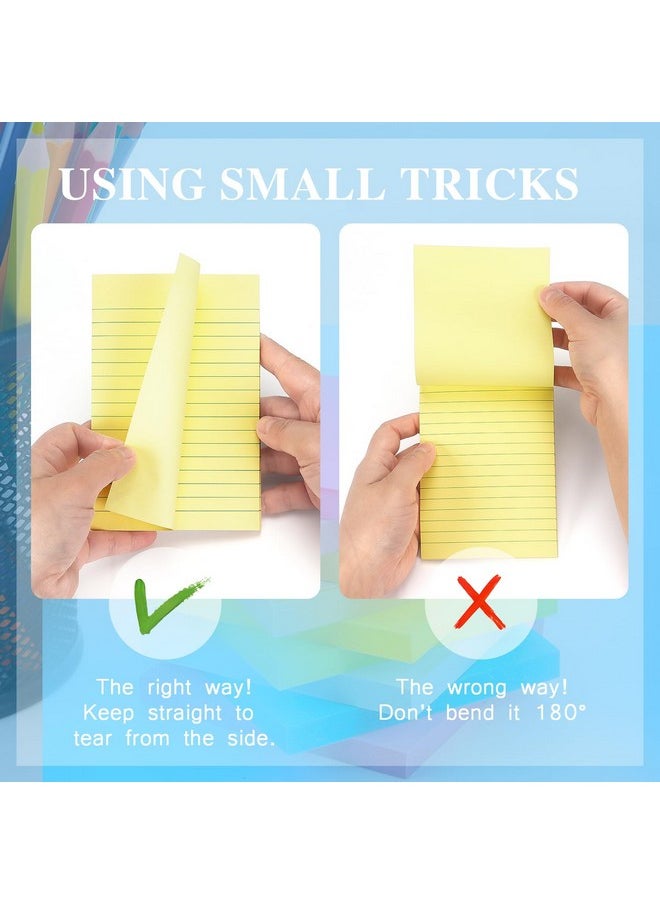 Early Buy 6 Pads Lined Sticky Notes With Lines 4X6 Selfstick Notes Bright Color Sticky Notes 45 Sheets/Pad (Yellow)  - Image 5