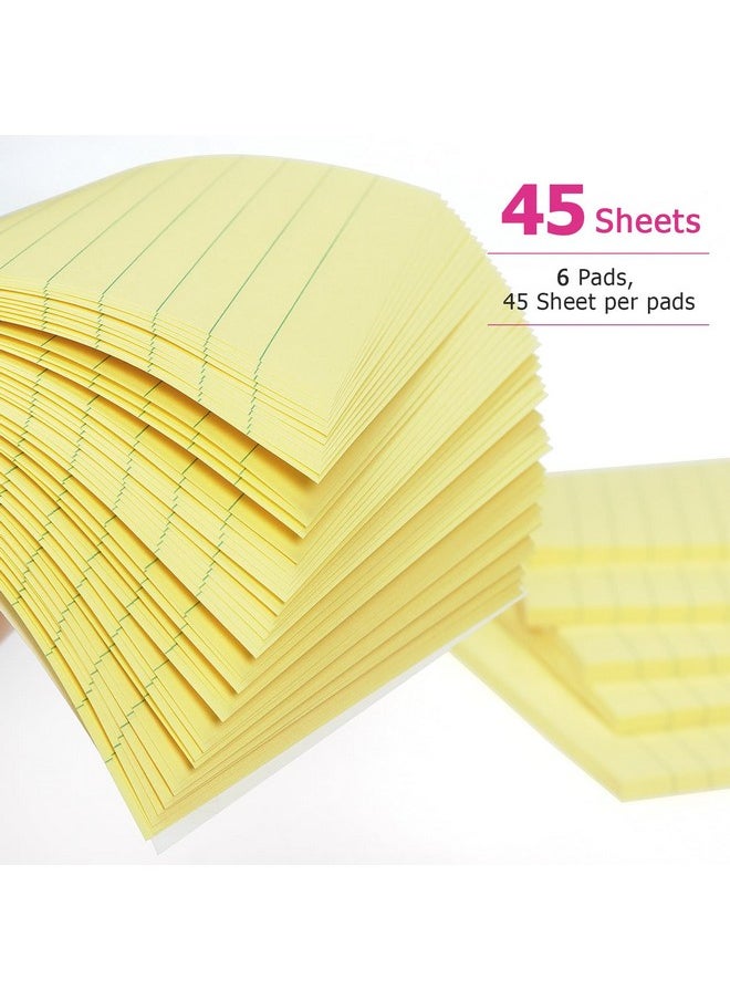Early Buy 6 Pads Lined Sticky Notes With Lines 4X6 Selfstick Notes Bright Color Sticky Notes 45 Sheets/Pad (Yellow)  - Image 4
