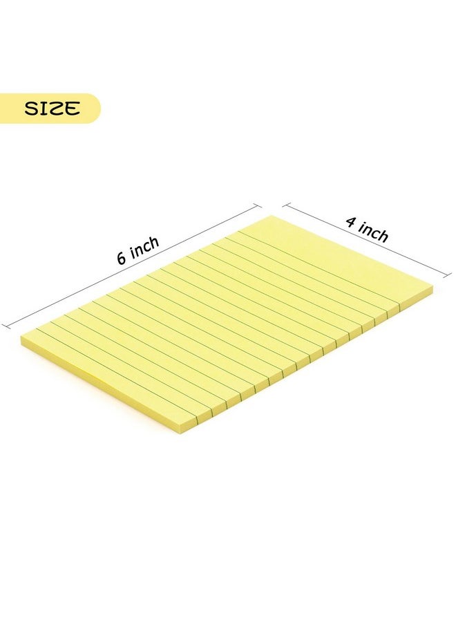 Early Buy 6 Pads Lined Sticky Notes With Lines 4X6 Selfstick Notes Bright Color Sticky Notes 45 Sheets/Pad (Yellow)  - Image 3