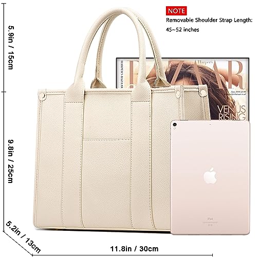 COCIFER The Tote Bag Crossbody Purses for Women Shoulder Bag Handbags PU Leather Top Handle Bags with zipper (Beige) - Image 5