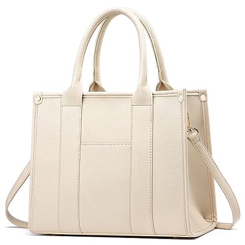 COCIFER The Tote Bag Crossbody Purses for Women Shoulder Bag Handbags PU Leather Top Handle Bags with zipper (Beige) - Image 1