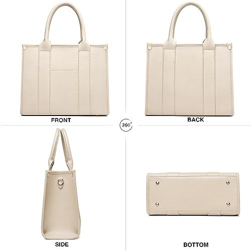 COCIFER The Tote Bag Crossbody Purses for Women Shoulder Bag Handbags PU Leather Top Handle Bags with zipper (Beige) - Image 3