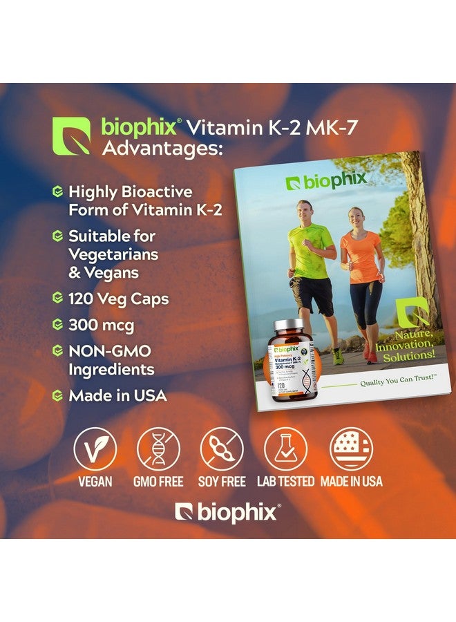 biophix بيوفكس فيتامين K2 MK-7 300 ميكروغرام، 120 كبسولة نباتية - مكمل عالي الفعالية لقوة العظام وصحة المناعة - Image 3