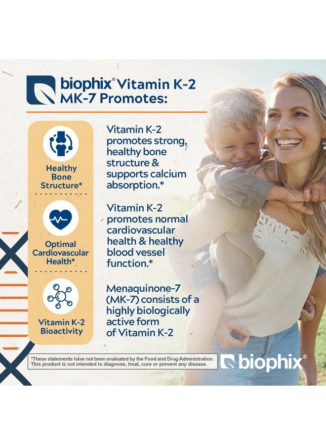 biophix بيوفكس فيتامين K2 MK-7 300 ميكروغرام، 120 كبسولة نباتية - مكمل عالي الفعالية لقوة العظام وصحة المناعة - Image 2