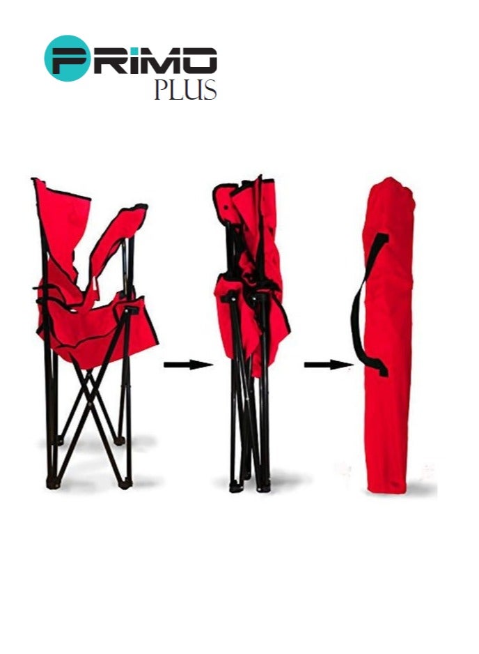 PRIMO PLUS Multi-purpose folding camping chair, portable with cup holder and small backpack for outdoor use - Image 3