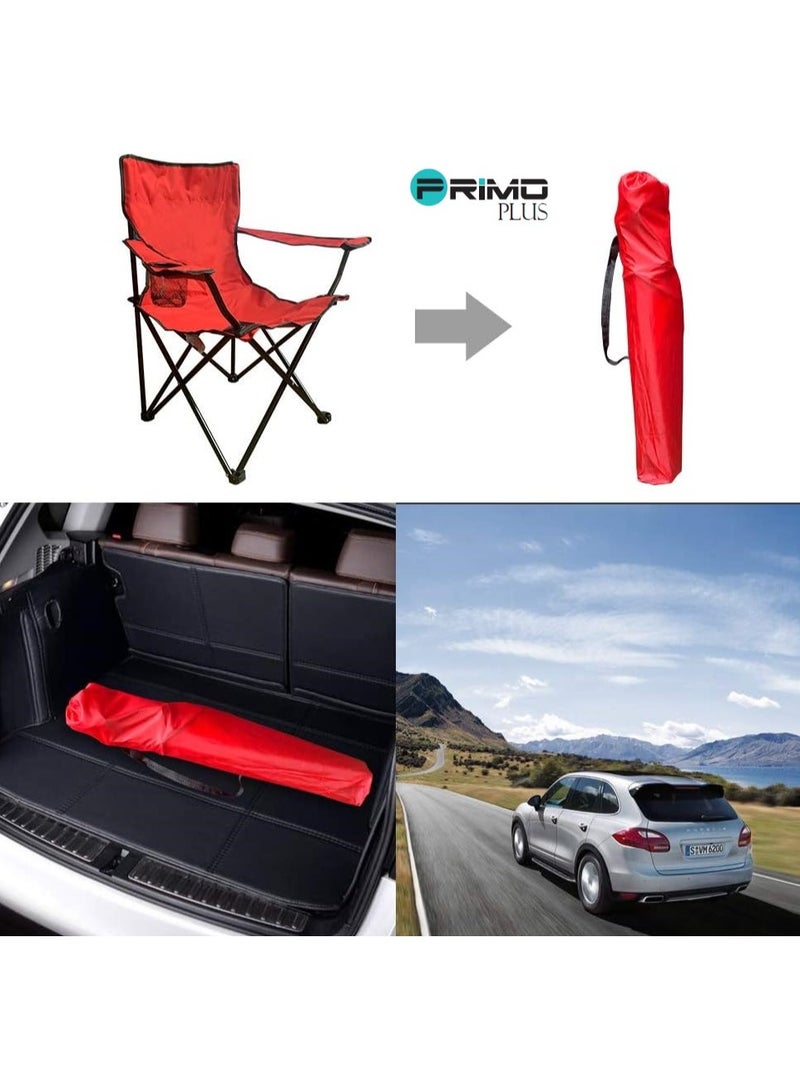 PRIMO PLUS Multi-purpose folding camping chair, portable with cup holder and small backpack for outdoor use - Image 5