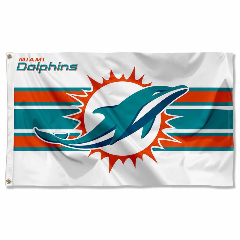 WinCraft Miami Dolphins White Flag Outdoor Indoor 3x5 Foot Banner - Image 2