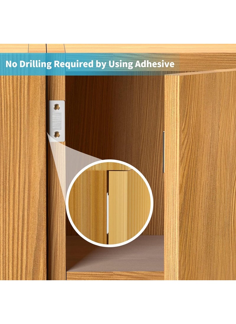 ZAEGO ZAEGO 8 PCS Cabinet Magnetic Catch Ultra Thin Magnetic Door Catch Adhesive Drawer Magnet Catch for Kitchen Door Closet Drawer Magnetic  - Image 5