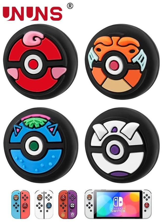 UNUNS Silicone Joycon Thumb Grip Caps, UNUNS Soft Joystick Cover Compatible with Nintendo Switch/OLED/Switch Lite, 4PCS Analog Stick Grips Button Covers for Switch, C-mix  - Image 1