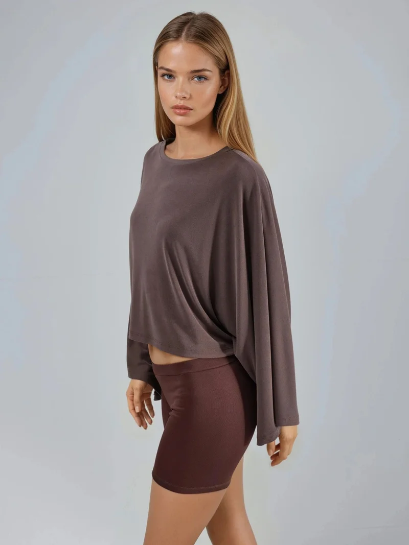 Busem BUSEM Loose Fit Boat Neck Blouse with Elastic Detail
