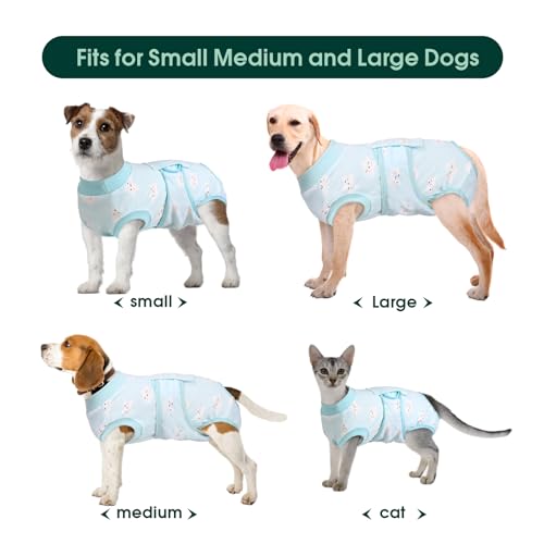 Kuoser Recovery Suit for Dogs Cats After Surgery, Professional Pet Recovery Shirt Dog Abdominal Wounds Bandages, Substitute E-Collar & Cone,Prevent Licking Dog Onesies Pet Surgery Recovery Suit - Image 3