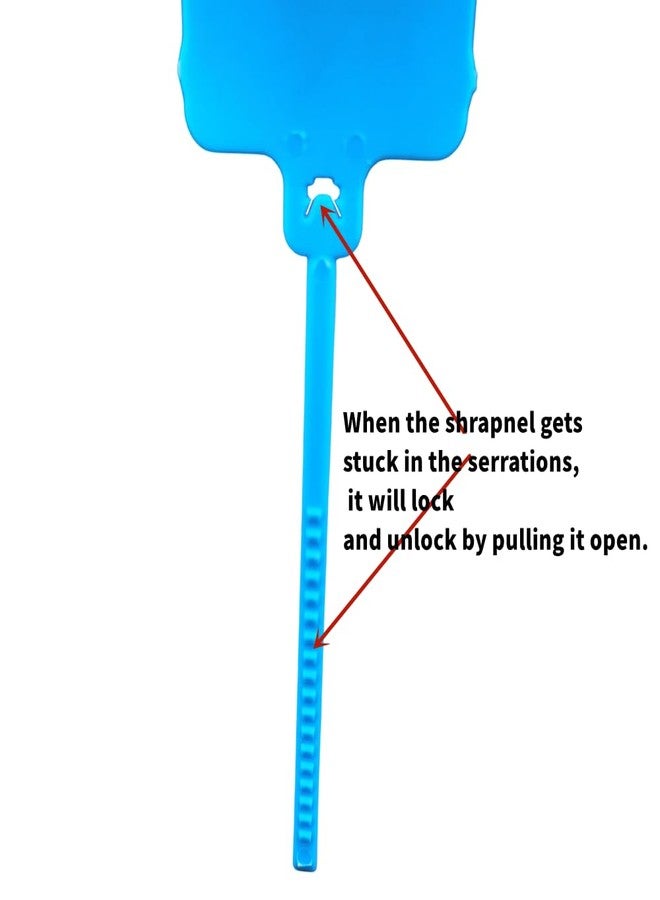 XF-Vel 100pcs Reusable Blank Plastic Tags Ties Key Tags 1.45"*2.48" Serrated Tension Sealing Strap with Large Label Plastic Tie Mark Label Waterproof Hang Sign Write on Tag (Blue, 100pcs) - Image 5