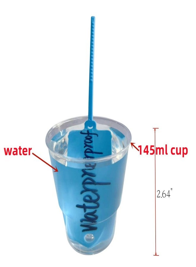 XF-Vel 100pcs Reusable Blank Plastic Tags Ties Key Tags 1.45"*2.48" Serrated Tension Sealing Strap with Large Label Plastic Tie Mark Label Waterproof Hang Sign Write on Tag (Blue, 100pcs) - Image 2