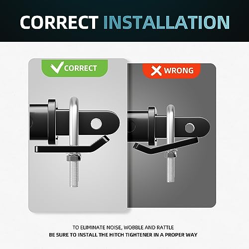 CROSSHIP Hitch Tightener for 1.25" and 2" - Anti Rattle Stabilizer Easy Installation, Reduce Movement on Hitch Mount Tray Cargo Carrier Bike Rack Trailer Ball（1 Pack, Stainless Steel） - Image 4