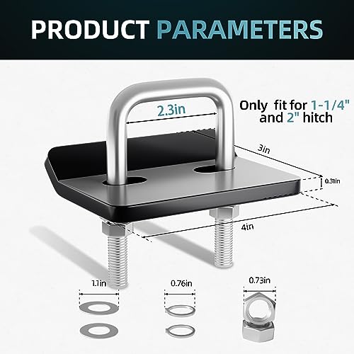 CROSSHIP Hitch Tightener for 1.25" and 2" - Anti Rattle Stabilizer Easy Installation, Reduce Movement on Hitch Mount Tray Cargo Carrier Bike Rack Trailer Ball（1 Pack, Stainless Steel） - Image 3