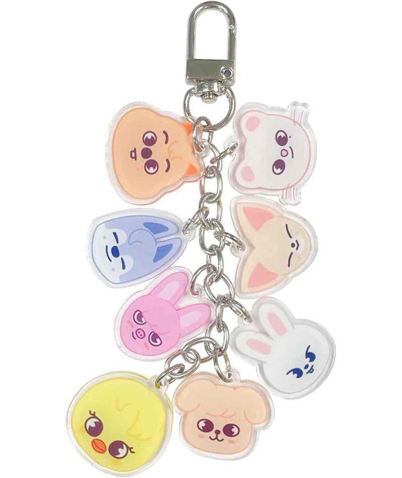 INIMAGINE IN-IMAGINE Cartoon Keychain, Kids Set, Keychain Inspired Cartoon Accessories, Perfect for Fans Backpacks, Keys, or Stray Kids Lightstick Collections - Image 1